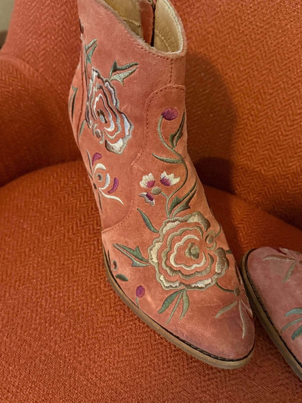 Sofft Westmont Embroidered Suede Ankle Boots - Women - Picture 2 of 4